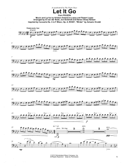 page one of Let It Go (from Frozen) (Cello Solo)