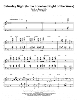 page one of Saturday Night (Is The Loneliest Night Of The Week) (Piano Transcription)