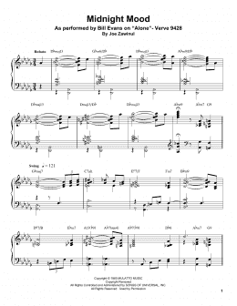 page one of Midnight Mood (Piano Transcription)