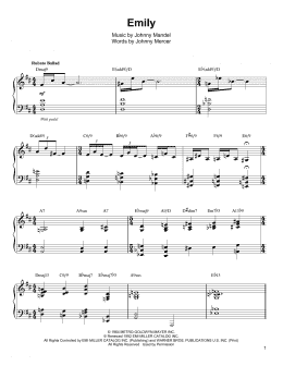 page one of Emily (Piano Transcription)