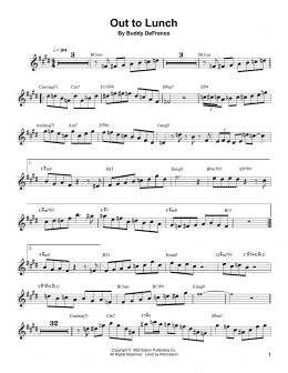 page one of Out To Lunch (Clarinet Transcription)