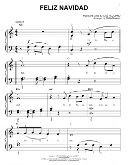 page one of Feliz Navidad (arr. Phillip Keveren) (Big Note Piano)