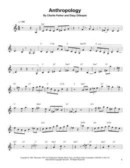page one of Anthropology (Clarinet Transcription)