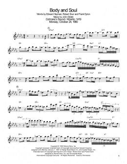 page one of Body And Soul (Tenor Sax Transcription)