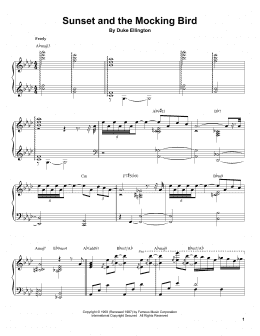 page one of Sunset And The Mocking Bird (Piano Transcription)