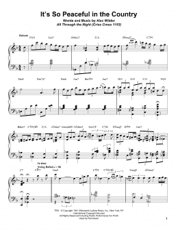 page one of It's So Peaceful In The Country (Piano Transcription)