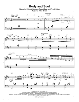 page one of Body And Soul (Piano Transcription)