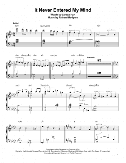 page one of It Never Entered My Mind (Piano Transcription)