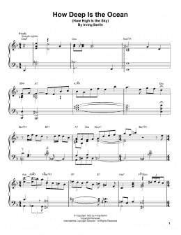 page one of How Deep Is The Ocean (How High Is The Sky) (Piano Transcription)