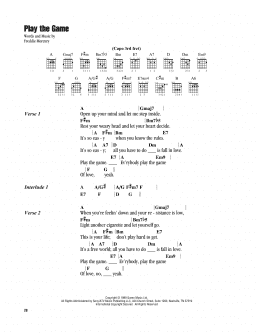 page one of Play The Game (Guitar Chords/Lyrics)