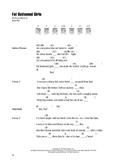 page one of Fat Bottomed Girls (Guitar Chords/Lyrics)