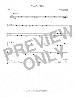 page one of Wild Thing (French Horn Solo)