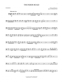 page one of Thunder Road (Trombone Solo)