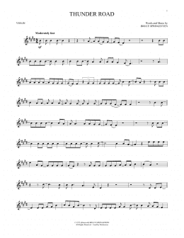 page one of Thunder Road (Violin Solo)