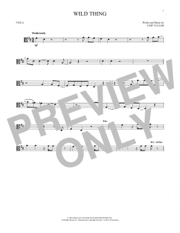 page one of Wild Thing (Viola Solo)