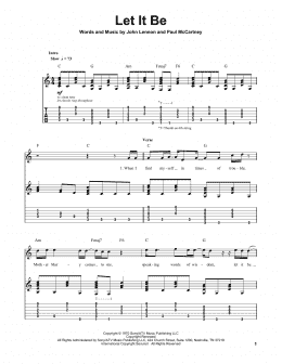 page one of Let It Be (Guitar Tab (Single Guitar))