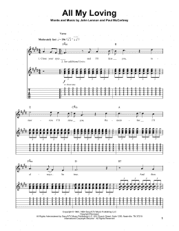 page one of All My Loving (Guitar Tab (Single Guitar))