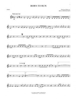 page one of Born To Run (French Horn Solo)