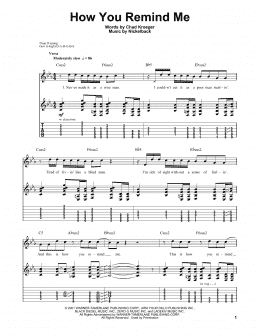 page one of How You Remind Me (Guitar Tab (Single Guitar))