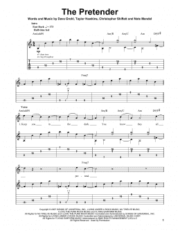 page one of The Pretender (Guitar Tab (Single Guitar))