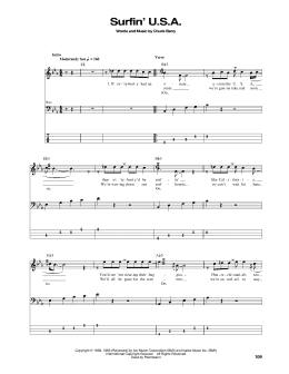 page one of Surfin' U.S.A. (Bass Guitar Tab)