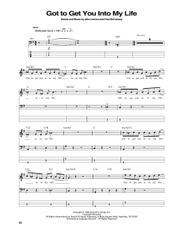 page one of Got To Get You Into My Life (Bass Guitar Tab)
