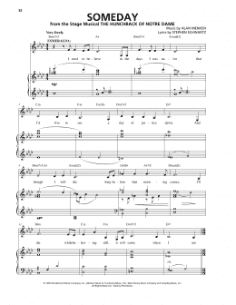 page one of Someday (from The Hunchback Of Notre Dame: A New Musical) (Piano & Vocal)