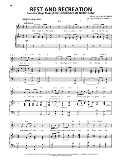 page one of Rest And Recreation (from The Hunchback Of Notre Dame: A New Musical) (Piano & Vocal)