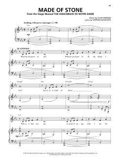 page one of Made Of Stone (from The Hunchback Of Notre Dame: A New Musical) (Piano & Vocal)