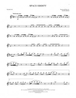 page one of Space Oddity (Tenor Sax Solo)