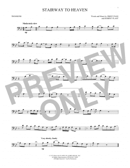 page one of Stairway To Heaven (Trombone Solo)