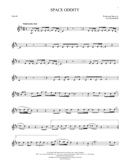 page one of Space Oddity (Violin Solo)