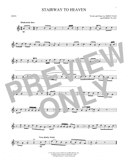 page one of Stairway To Heaven (French Horn Solo)