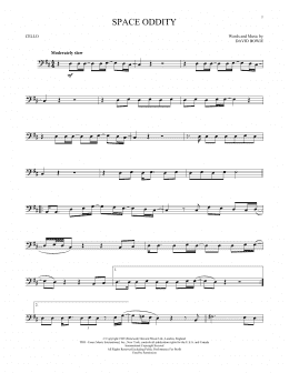 page one of Space Oddity (Cello Solo)