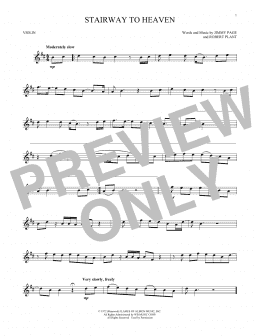 page one of Stairway To Heaven (Violin Solo)