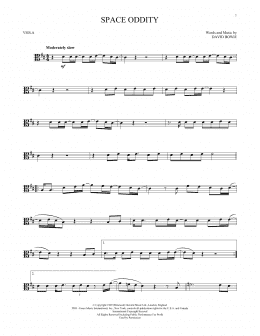 page one of Space Oddity (Viola Solo)