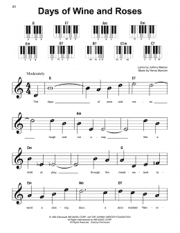 page one of Days Of Wine And Roses (Super Easy Piano)