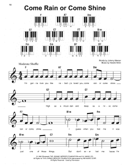 page one of Come Rain Or Come Shine (Super Easy Piano)