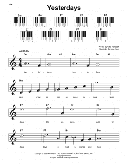 page one of Yesterdays (Super Easy Piano)