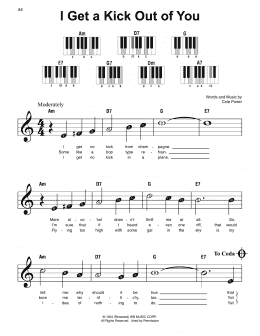page one of I Get A Kick Out Of You (Super Easy Piano)