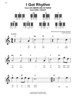 page one of I Got Rhythm (Super Easy Piano)