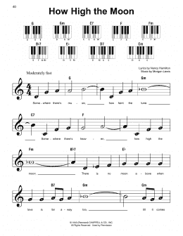 page one of How High The Moon (Super Easy Piano)