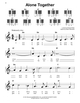 page one of Alone Together (Super Easy Piano)