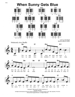 page one of When Sunny Gets Blue (Super Easy Piano)