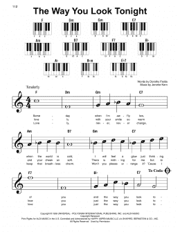 page one of The Way You Look Tonight (Super Easy Piano)