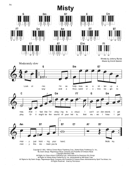 page one of Misty (Super Easy Piano)