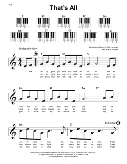page one of That's All (Super Easy Piano)