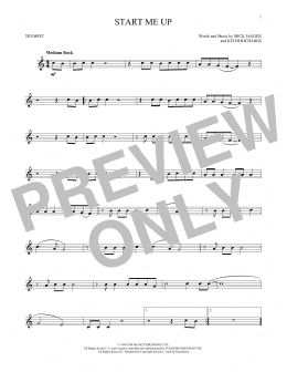 page one of Start Me Up (Trumpet Solo)
