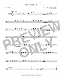page one of Start Me Up (Trombone Solo)
