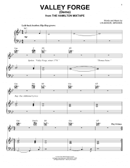 page one of Valley Forge (Demo) (Piano, Vocal & Guitar Chords (Right-Hand Melody))